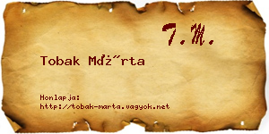 Tobak Márta névjegykártya